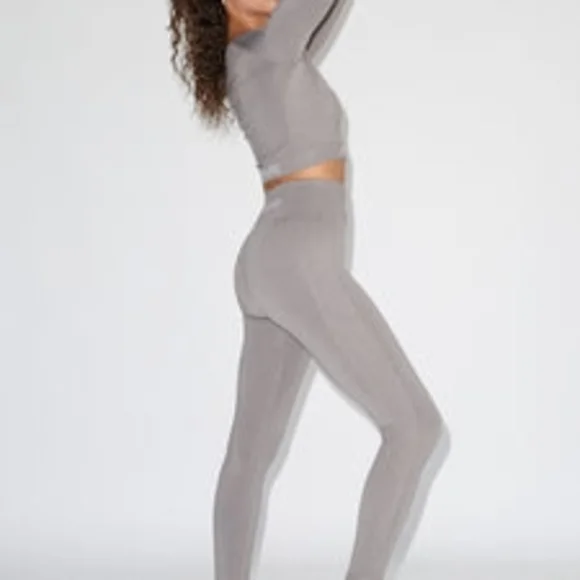 Joie In Life On Point Seamless Leggings & Crop Top Set–Slate Gray–Size L–NWT - Picture 5 of 5